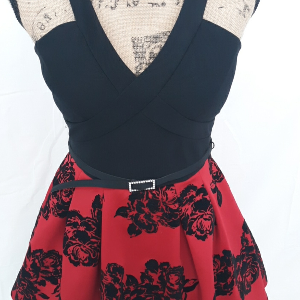 Crystal Doll Party Dress Blk/Red sz. 7 - Picture 4 of 6